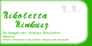 nikoletta minkusz business card
